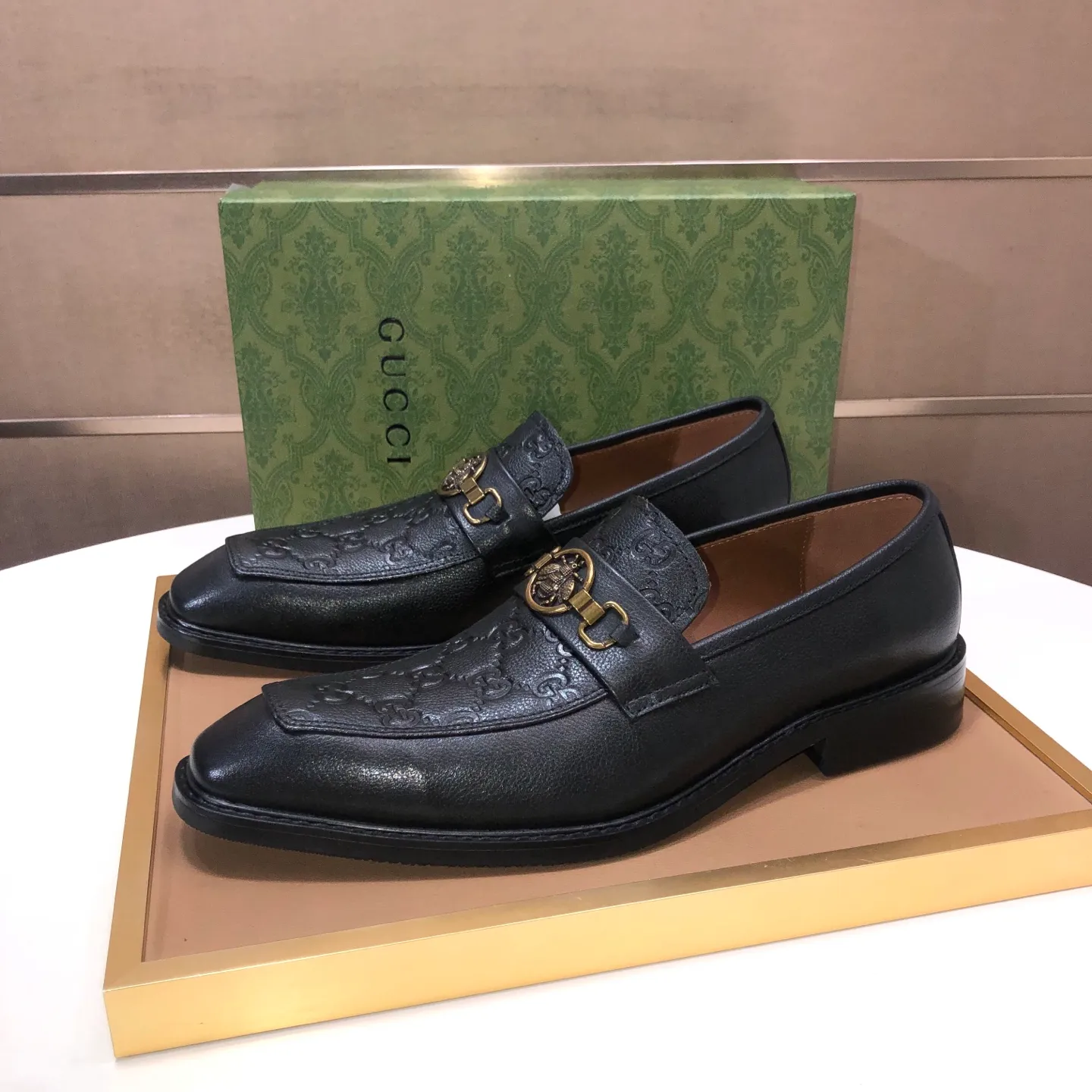 Men's men's shoes💰460💰【GUCCI】 (Niuli) new style🍀Gucci* - top version Gucci new leather shoes! It is made of imported original materials and has a comfortable first layer of cowhide lining! Original wear-resistant rubber outsole! High quality products! Code number 38-45 (45 customized)